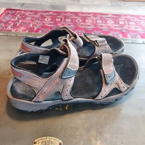 Columbia Ridge Line Mens Sandals 11 Brown Suede Hiking Trail BM4624-255 Cordovan